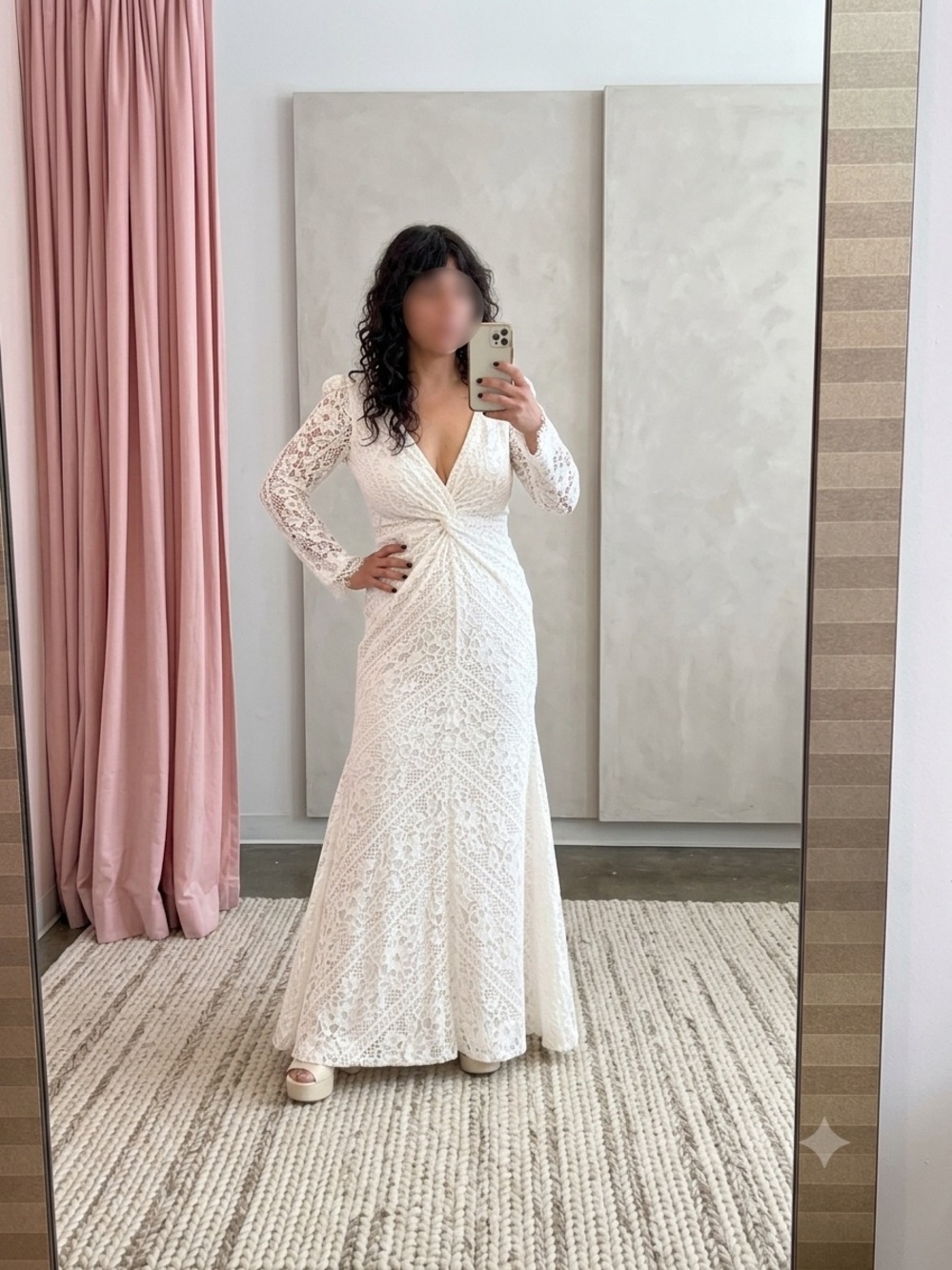 Anthropologie Cream White Lace Wedding Dress